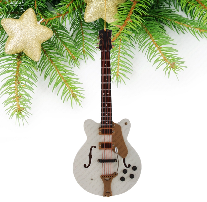 Miniature White Guitar-TEG43